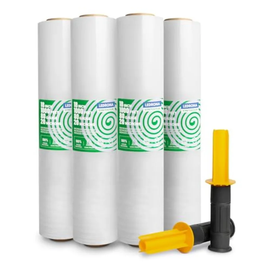 

Stretch Wrap for Movg with Handles - Wide, 000Feet Plastic Stretch Wrap for Packing, Wrapping Furniture, Pallet, Luggage, Boxes