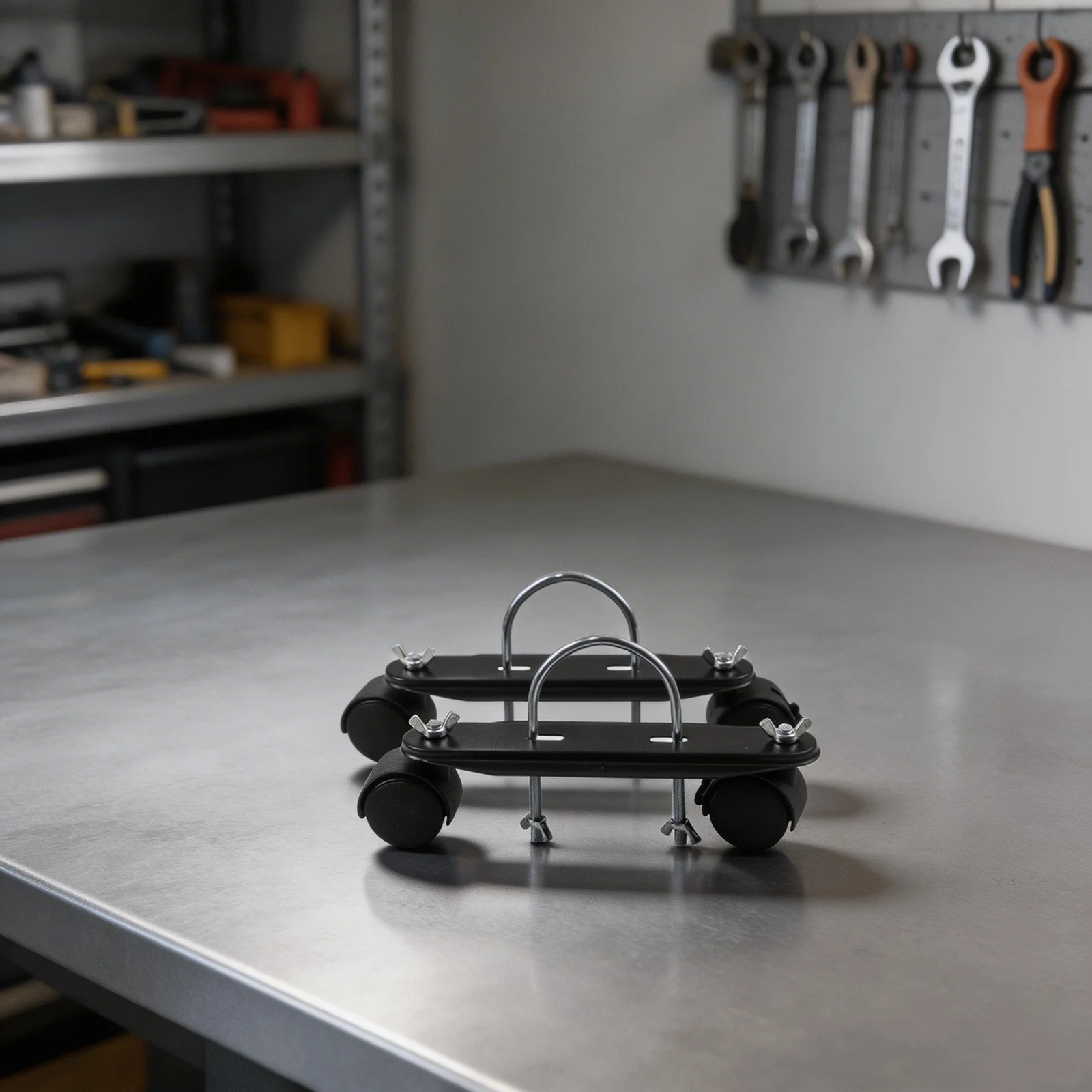Black Mobile Pulley Bracket Caster Stand Flexible Heating Solution Exceptional Durability Versatile Compatibility