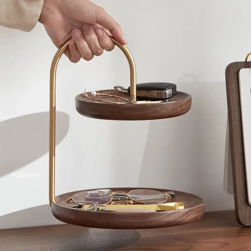 

North American black walnut fruit Nordic with glass Simple living room Tea room Hospitality Tea tray Dining