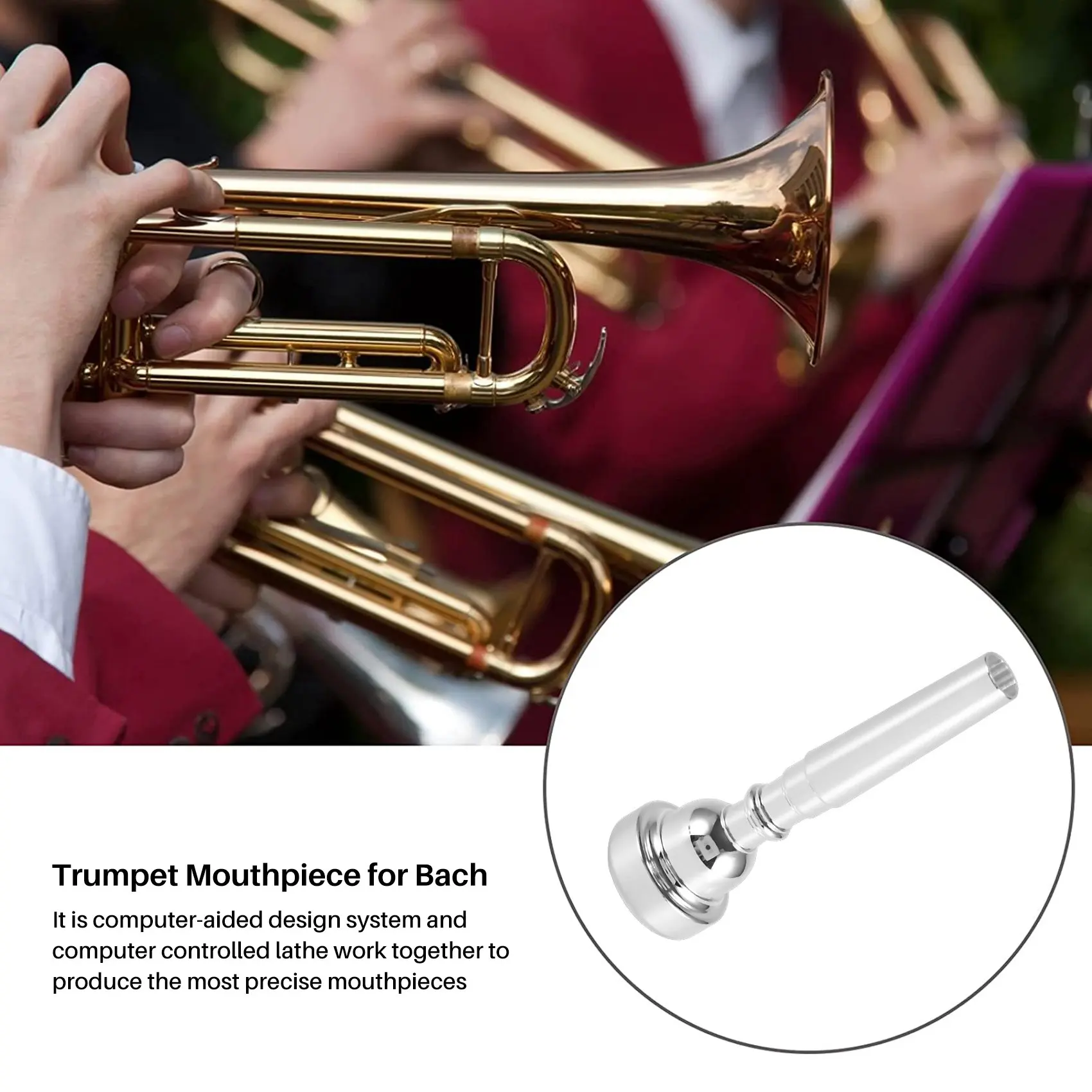 

AA85 Trumpet Mouthpiece for 7C Size Silver Plated