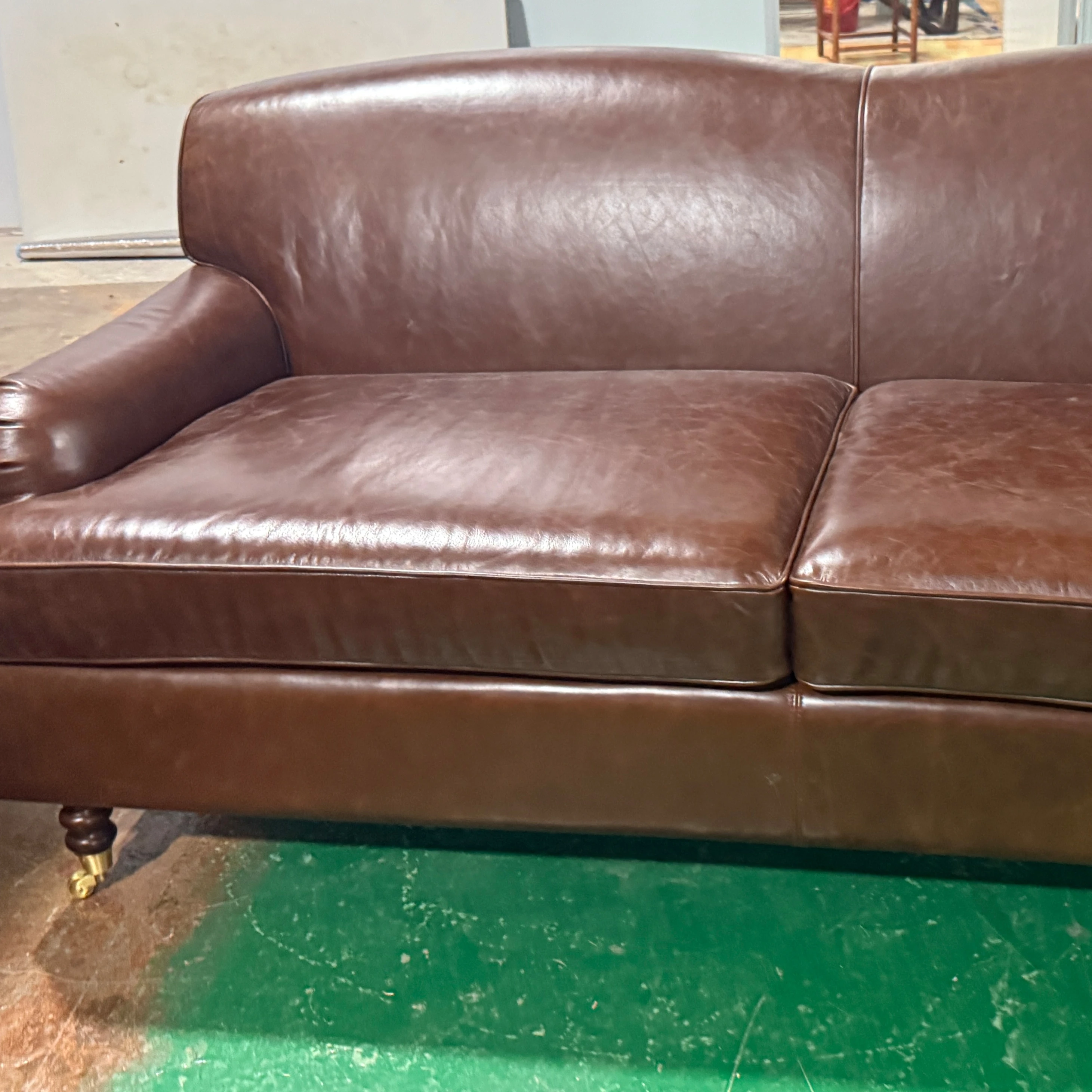 &For Traditional Convertible Cooling Two Seat Arm Tight Back PU Leather Sleeper Sofa Square Shape for Living Room