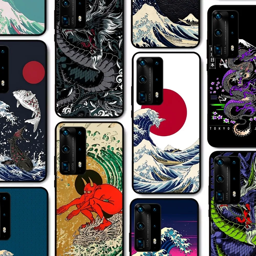 Japanese Wave Anime Dragon Phone Case For Huawei P 8 9 10 20 30 40 50 Pro Lite Psmart Honor 10 lite 70 Mate 20lite