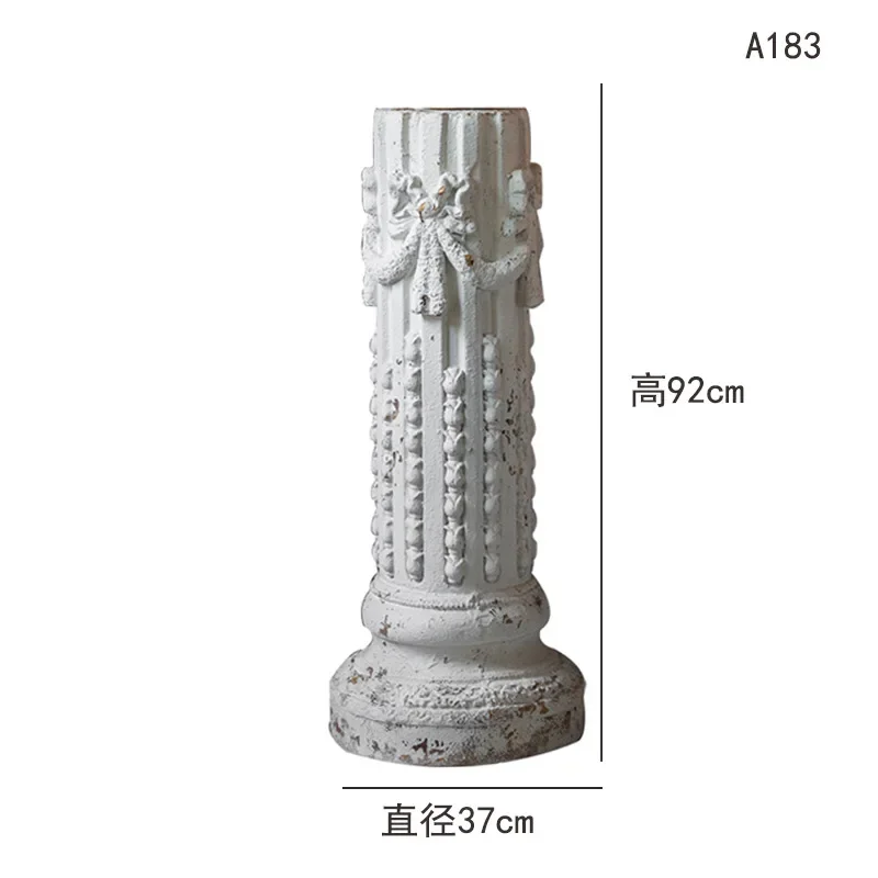French retro Roman column wedding photography decoration props B & B home flower arrangement column old light luxury interior or