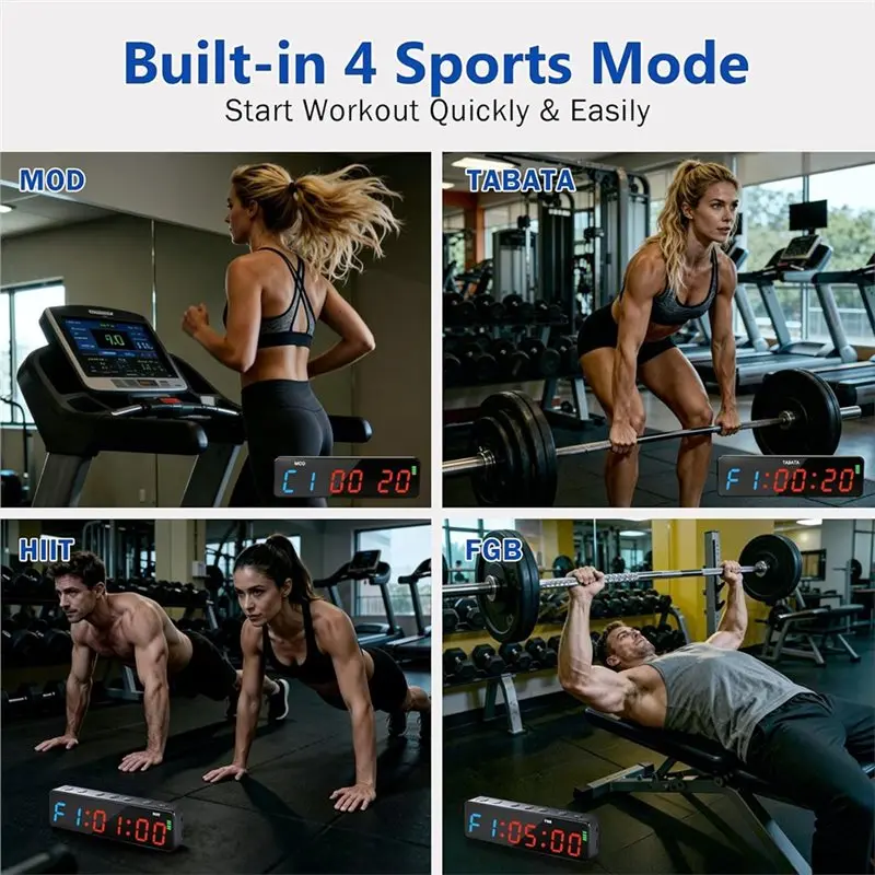 CYCLI-Small Gym Timer Clock Rechargeable With Powerful Magnet Digital Fitness Clock With Countdown Countup Tabatas EMOM FGB
