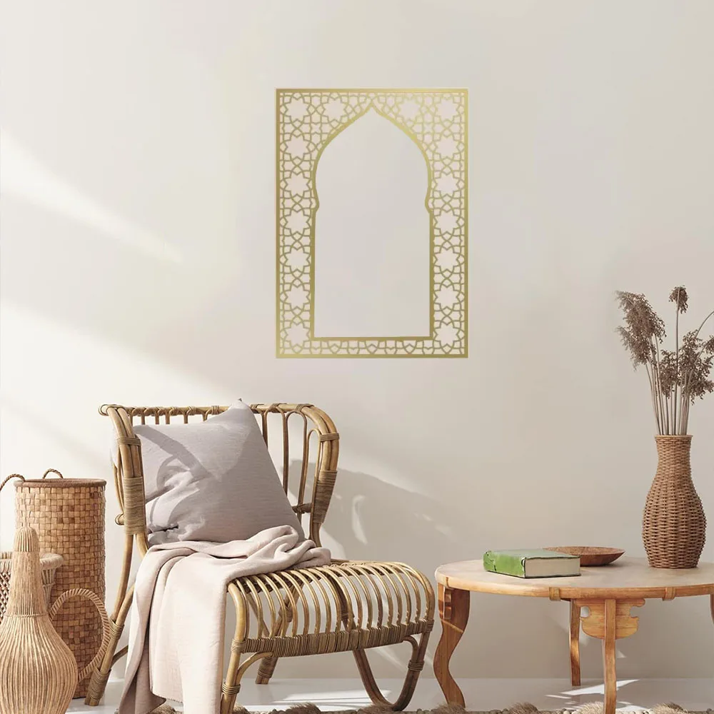 Colgador de pared de Metal para decoración del hogar, Arte islámico con Panel de diseño árabe, 1 unidad
