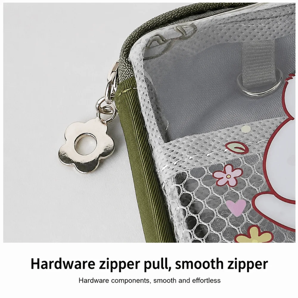 Cute Rabbit Print Mini Makeup Bag Clear Multi-purpose Small Cosmetic Pouch Portable Travel Accessories Pouch Earbuds