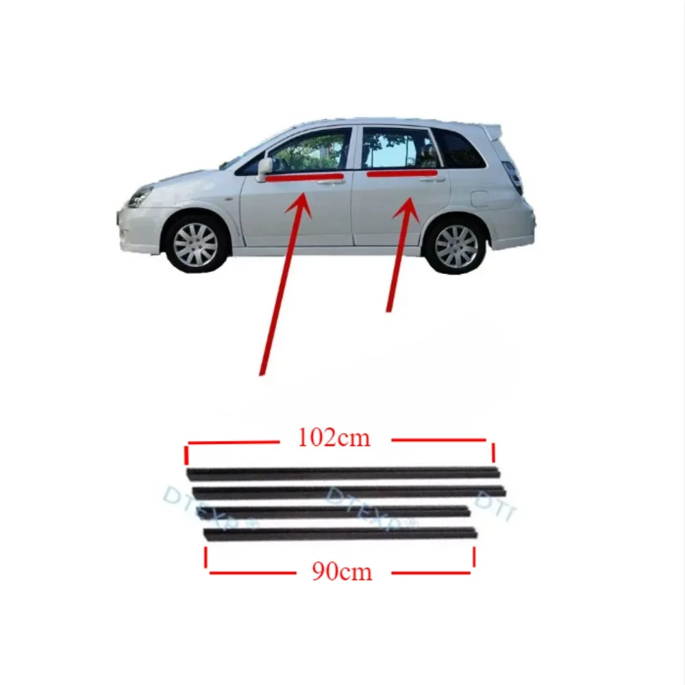 4 Piece 83821-54G00 Black Window Glass Rubber for Suzuki Landy Weather Strip Protect Seal for Liana 1.4L 1.6L Hatchback Moulding