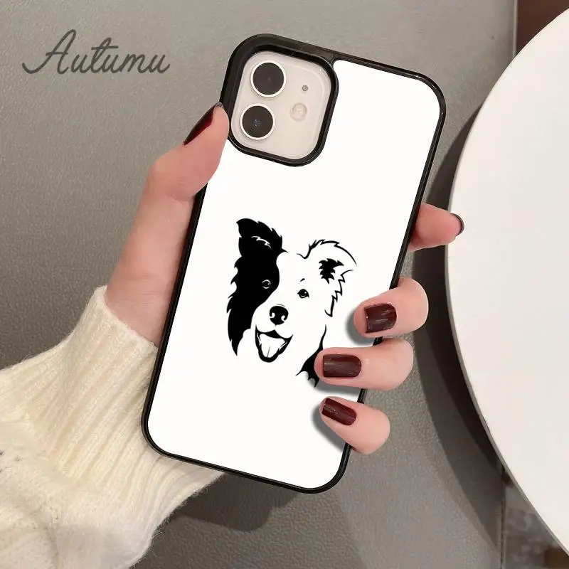 Border Collie Watercolor Phone Case for iPhone 15 16 SE2020 11 12 13 14 Pro Max mini 6 7 8 Plus Cover coque Fundas Shell