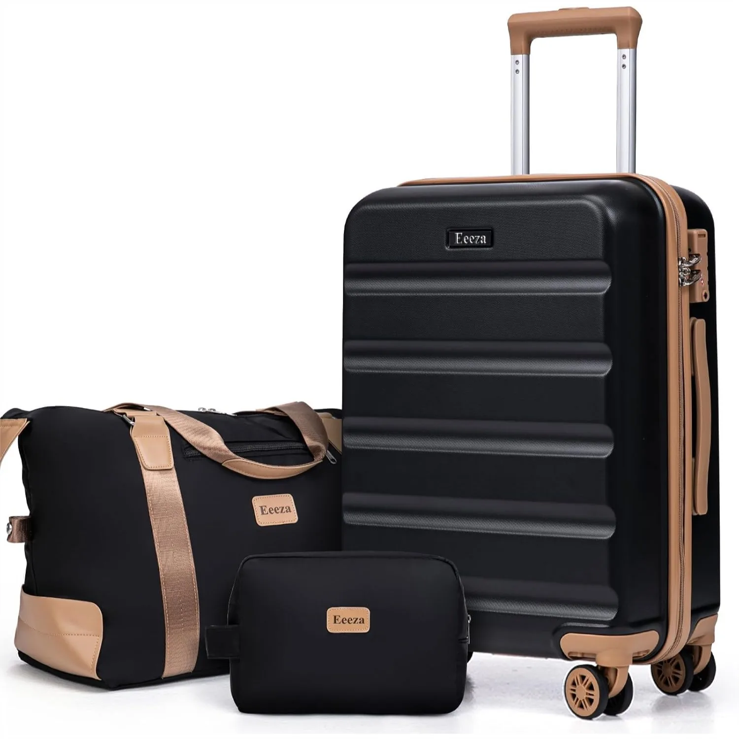

3 Piece Luggage Set with TSA Lock Spinner Wheels for Travel, ABS Hard Case Carry On Suitcase Set