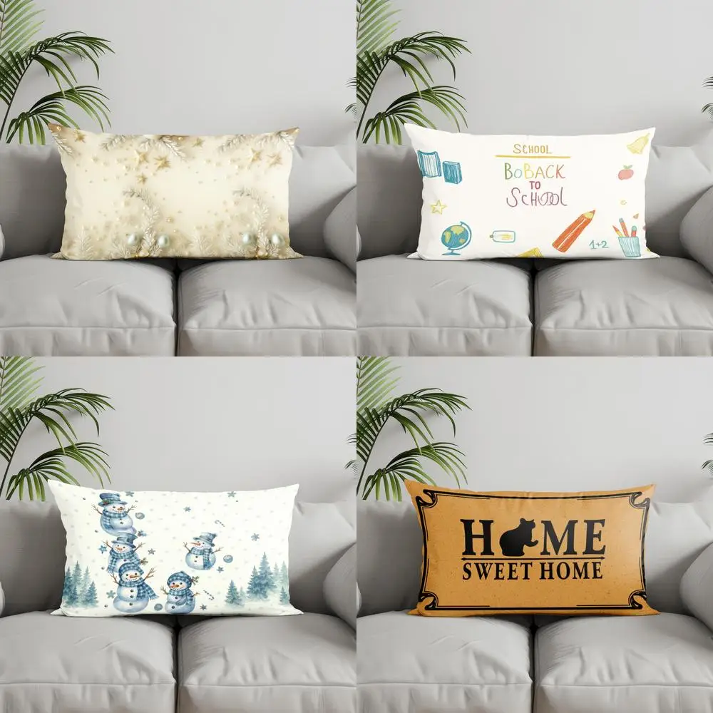 Home Decor Christmas Star-Patterned Pillow Cover Suitable For Sofa Bedroom Car Pillow Cover Cushion Rectangular Back Cushion