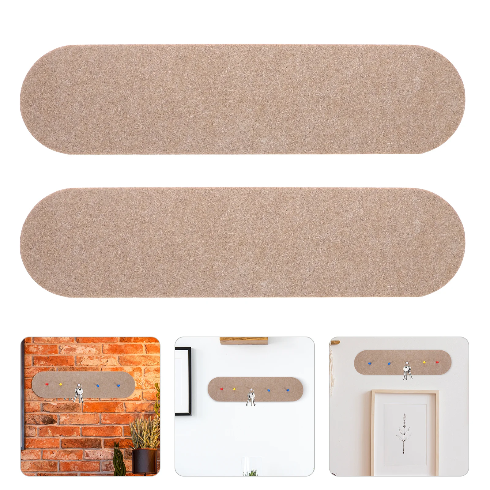 

2Pcs Felt Wall Self Adhesive Bulletin Board Multi Functional for Photos Keys Jewelry Glasses Wall Decor Home Office Classroom