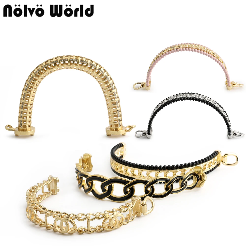 5/10/20PCS Metal Women's Handbag Handles Clutch Bag Handles For Replacement Kiss Clasp Wallet Frame Shoulder Strap Accessories