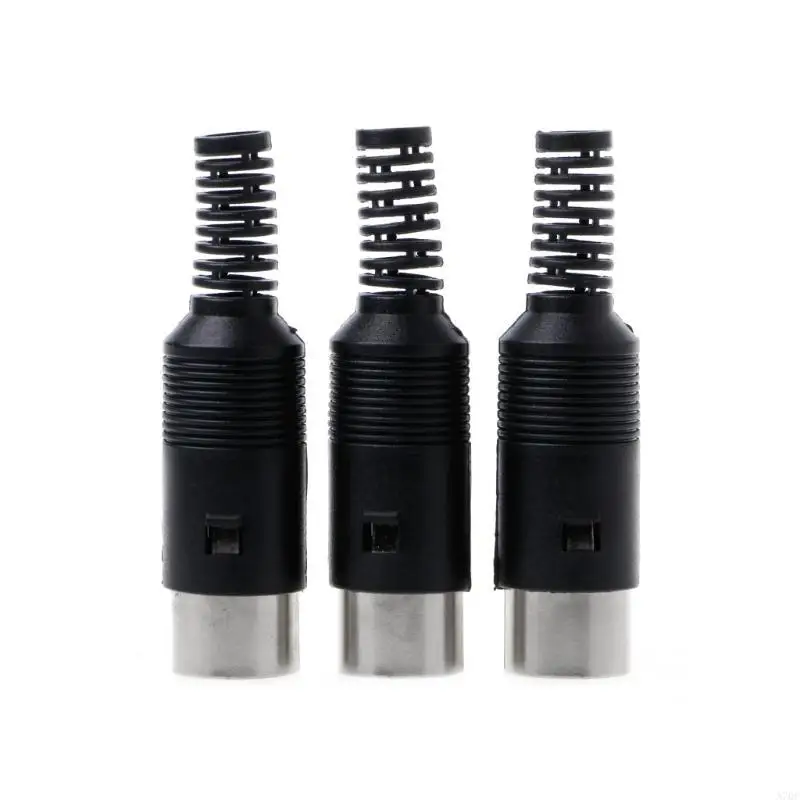 3 PCS DIN MALE MALE CABLE COLLECTRON 5 PIN مع مقبض بلاستيكي #6