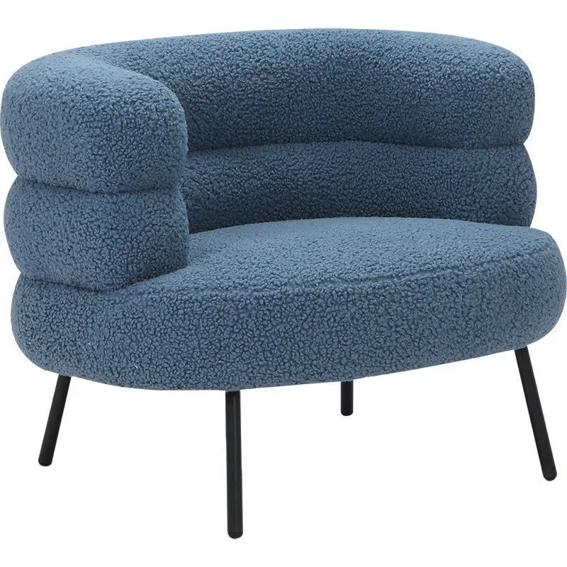 Lamb Fleece Single Lazy Sofa Chair, Casual Makeup Dressing Seat, Accent Chair for Living Room Bedroom & Cloakroom