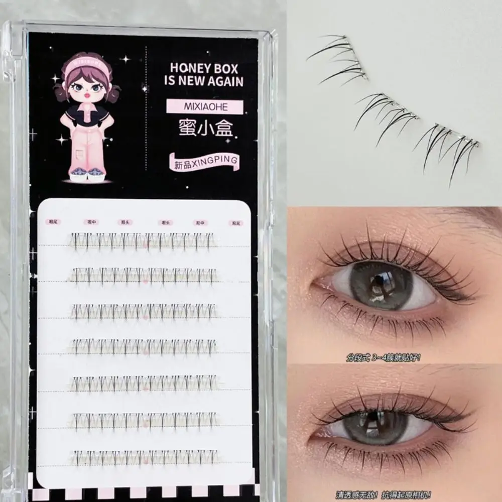 Self-adhesive Self-adhesive Lower Eyelashes Natural Wispy Transparent Wide Stem Fake Eyelashes No Glue Needed Quick to Wear