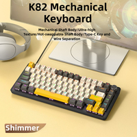 K82 Wired Mechanical Keyboard RGB Backlight Multi-functional Knob 82 Keys Layout Full Key Hot Swappable Keyboard for Windows Mac