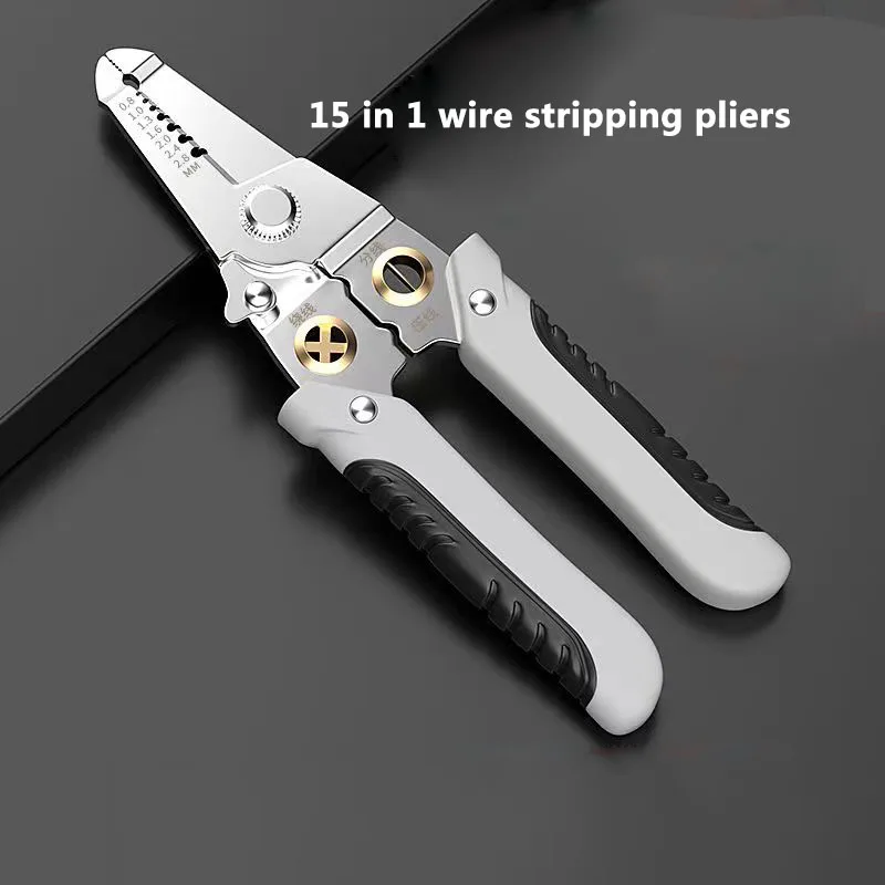 Multifunctional Wire Stripping Pliers, Electrician Specific Wire Pulling Tool, Branching, Winding, Cutting, Stripping, Pressing