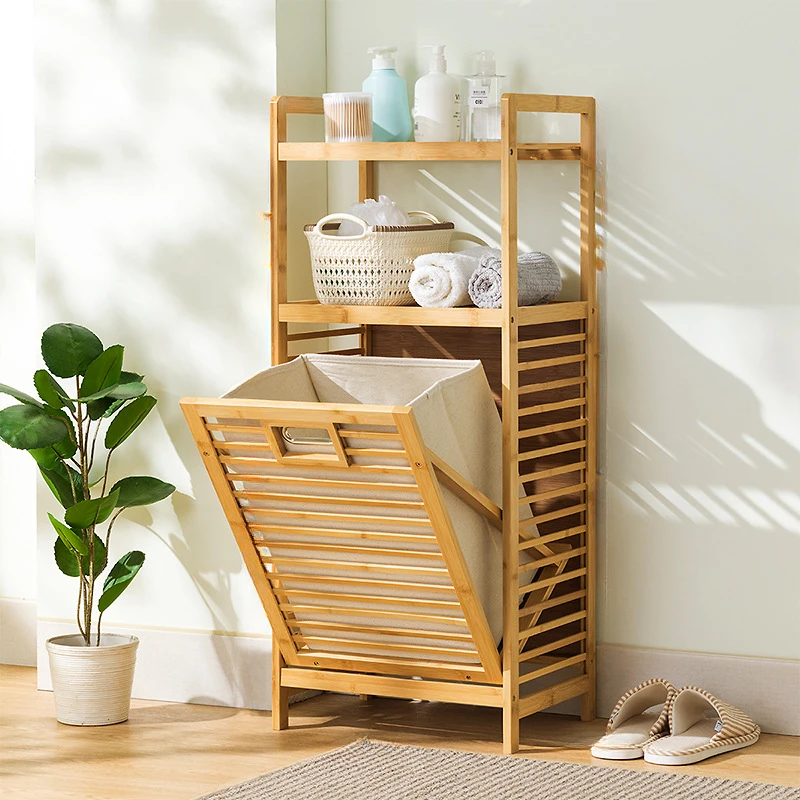 Large Capacity Multifunctional Bamboo Dirty Clothes Basket Household Enlarged and Raised Clothes and Toy Storage Basket