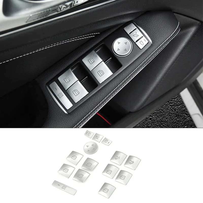 For Mercedes-Benz A B C E CLA GLA ML GL GLK GLE GLS Class 14X Window Lift Button Sequins Trim Car Interior Accessories