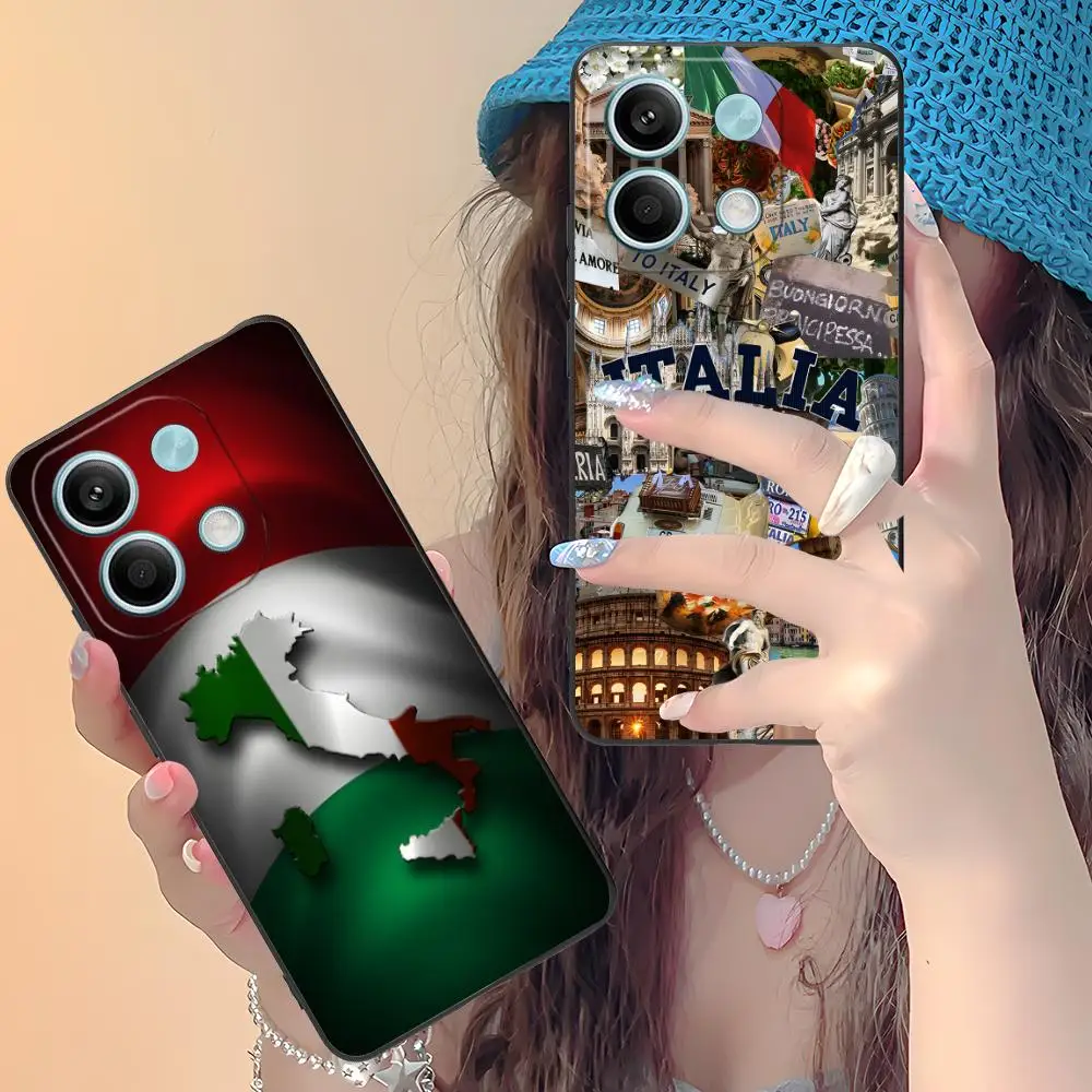 إيطاليا العلم المحمول قضية الهاتف الخليوي ل Xiaomi Redmi ملاحظة 14 13 12 11 S برو زائد 4G 5G الملونة الطباعة غطاء غطاء فاخر #4