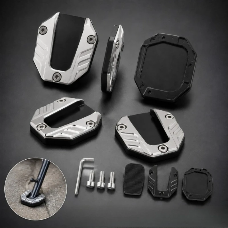 Motorcycle Side Stand Foot Pad, Large Anti-Slip Kickstand Plate for Electric Scooter, Colorful Parking Support Accessory