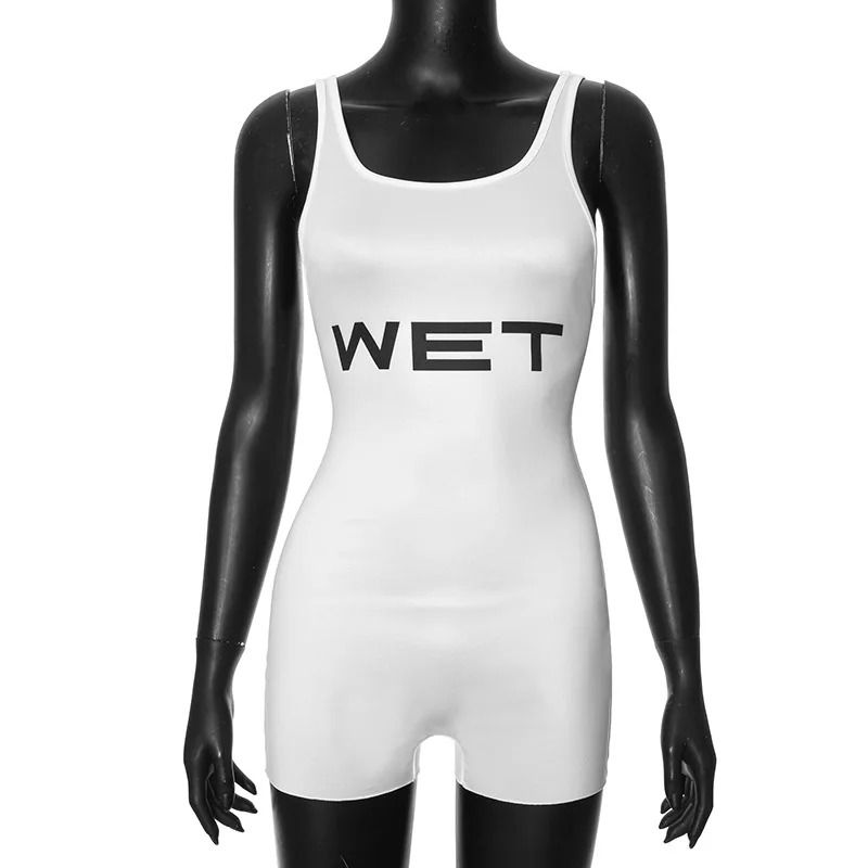 2024 Summer Y2K Women Jumpsuit Streetwear Hip Hop Letter Print Sleeveless Bodysuit vintage Harajuku Summer Gothic Sexy Outfits