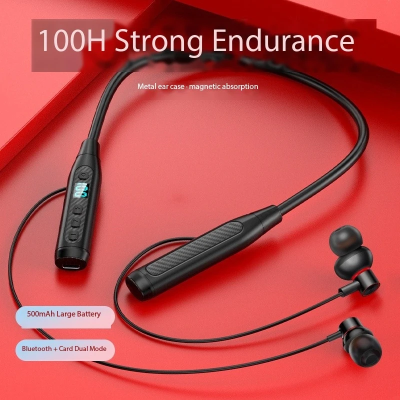 Wireless Headphones Neckband Bluetooth Earphone With Microphone Long Battery Auriculares High Quality Headset Sport For TF Card