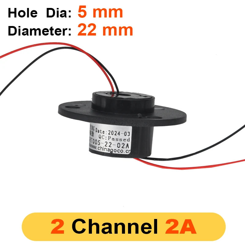 5mm foro 2/4/6/12 canali 2A albero cavo 22mm anello di contatto anelli connettore di rotazione per fotocamera Gimbal/anelli ruota panoramica