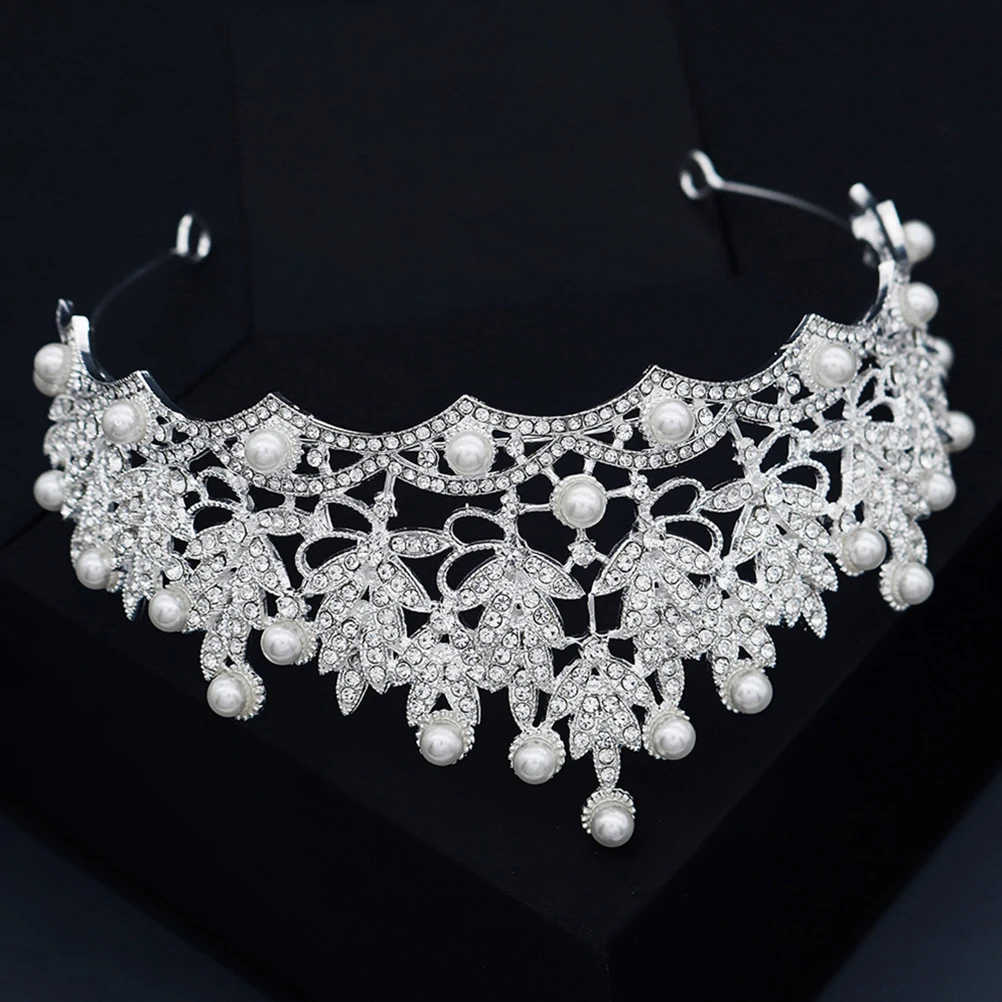 

Pearl Bridal Crown Stylish Hairb Wedding Dress Crown Female Jewelry Headb Tiara Premium Materials Long Service Life Delicate