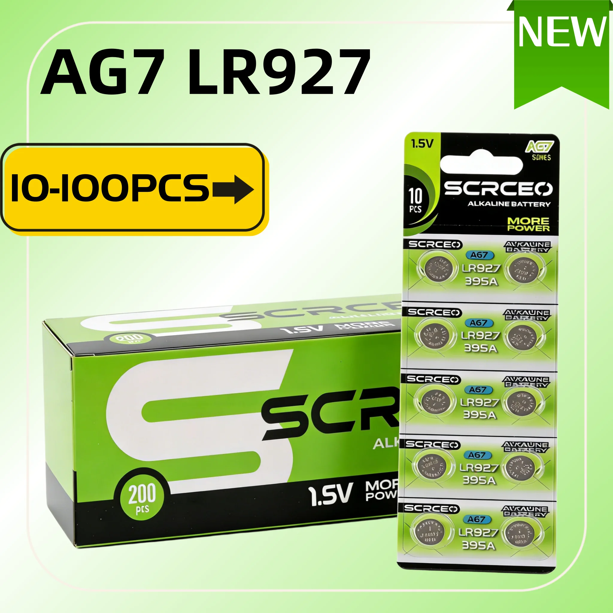 

10-100PCS AG7 SR927SW 395 Button Cell Battery LR927 LR57 SR927W 399 395A Alkaline Batteries for Watches Toys Remote Control