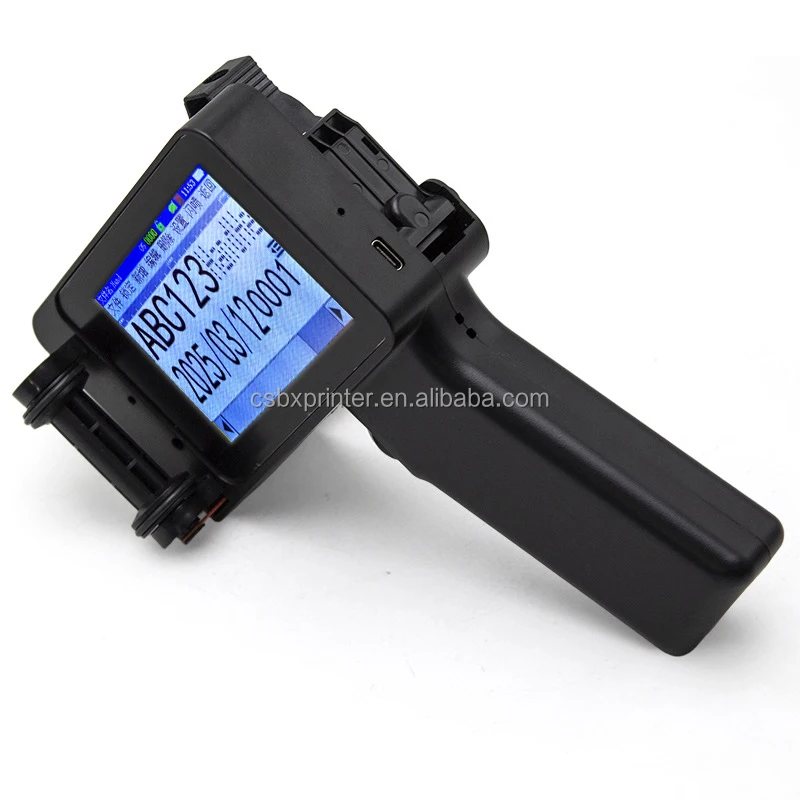 

Inkjet Printer Gun Handheld Date Marking Machine 600DPI 12.7mm PVC Tube Plastic Carton Bottle Metal Jar Printing