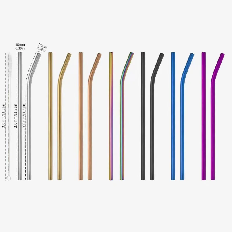 304 Stainless Steel Straw Large Capacity Bingba Cup Lengthened 300mm