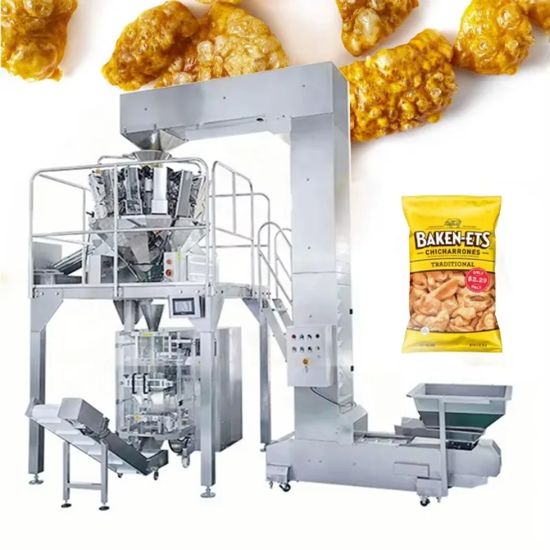Automatic Vertical Industrial Packing Machine Fried Onions Frozen Fries Corn Puffs Popcorn Pork Rinds Chips-Film Pouch Bag
