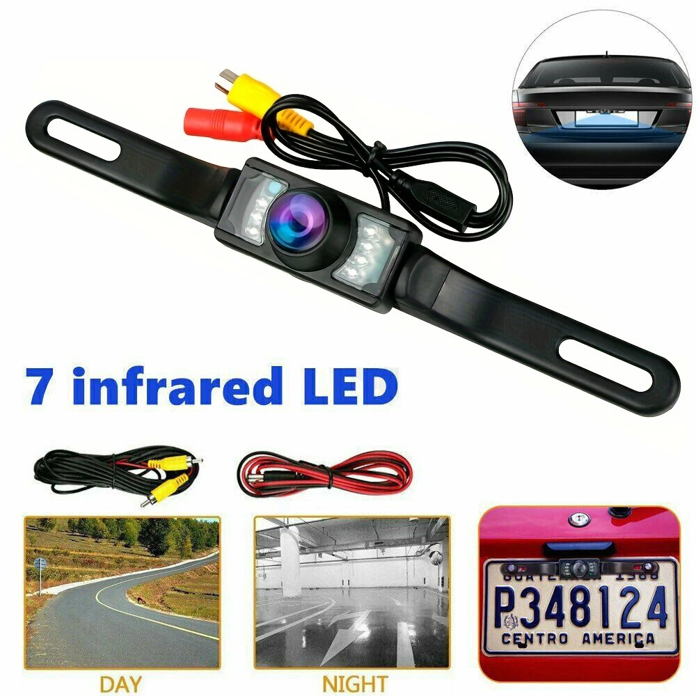 HD Car Rear View Backup Camera License Plate Waterproof Night Vision Wide Angle