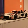재고 기술 RC 럭셔리카 로고 R8 빌딩 블록 모델, MOC 레이싱 벽돌 조립, 크리스마스 선물 세트, 99310 1:8 3