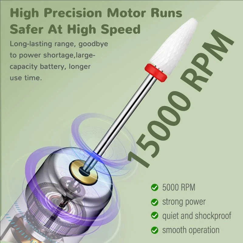 เครื่องขัดเล็บไฟฟ้าเจาะชุดเล็บมืออาชีพขัด Dead Skin Removal ตะไบเล็บเครื่องแต่งเล็บแบบพกพา