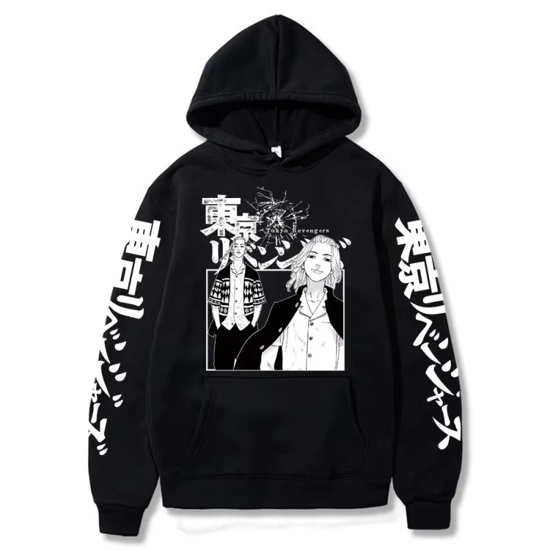 Japanische Manga Tokyo Avengers Hoodies Drucken Mode Sweatshirt Hip Hop Casual Unisex Herbst Winter Fleece Streetwear Tops Männlich