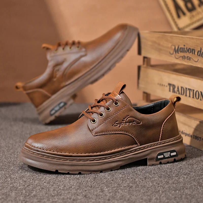 

New Men's Shoes: Chelsea Boots for Men, One-Click Slip-On Fashion Boots, Large-Size Reversible Leather Short Boots, Men's Genuin