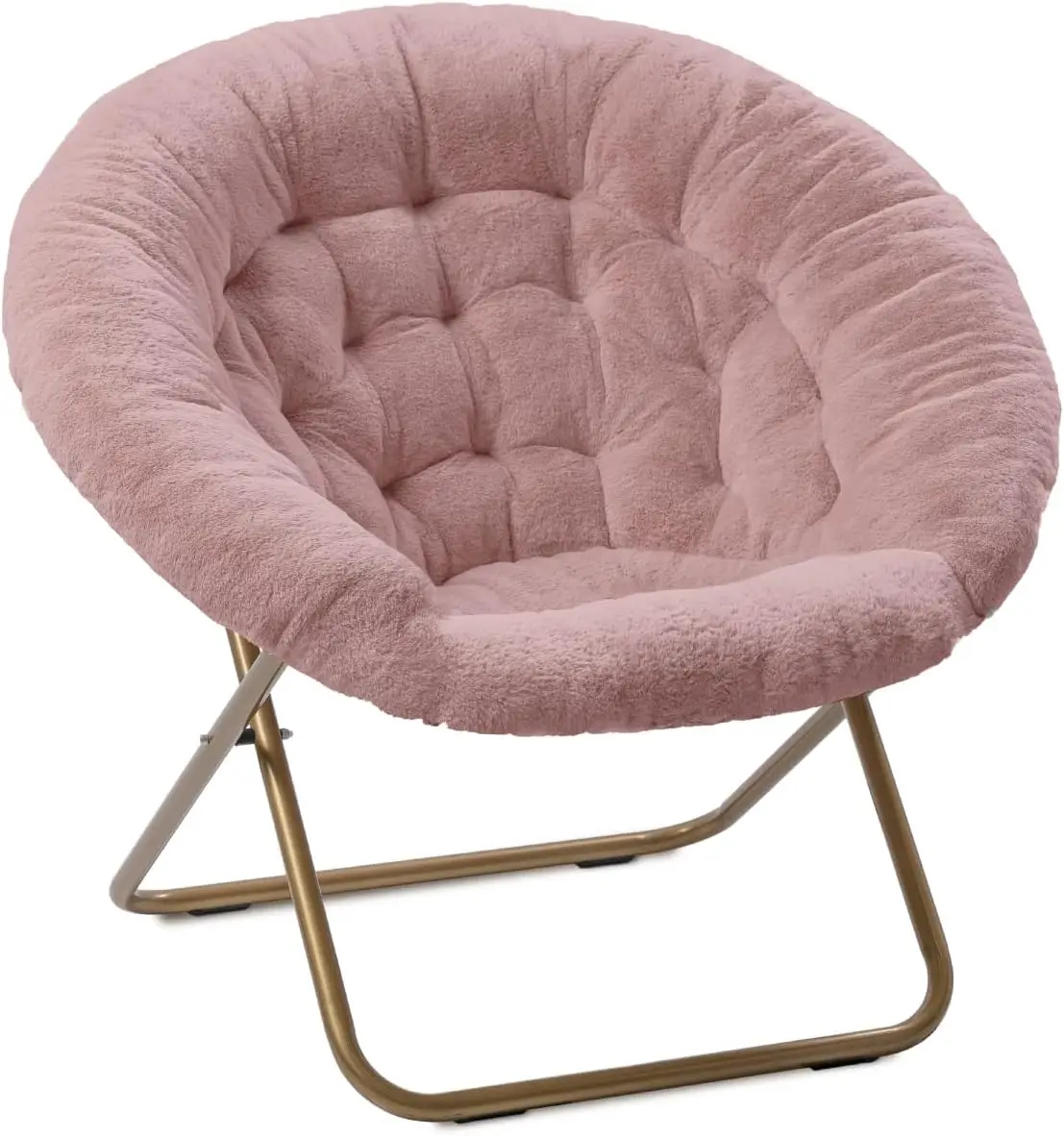 Milliard Cozy Chair/Faux Fur Saucer Chair for Bedroom/X-Large (Pink)