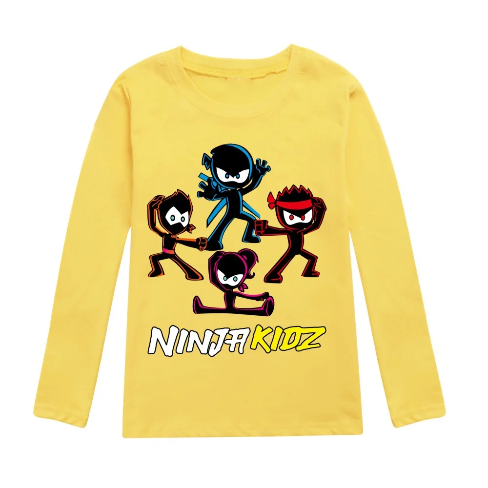 NINJA KIDZ Boys Clothes Spring Summer Kids Fashion Long Sleeve T-Shirt Tee Graphic Tee Baby Girls Tops Child Pullover