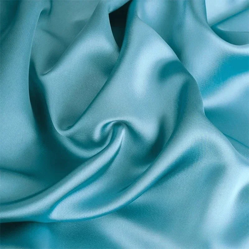 Сине-зеленая глянцевая мягкая атласная ткань, пришитая и играющая с официальными платьями, платья-бретельки, дышащая и гладкая ткань