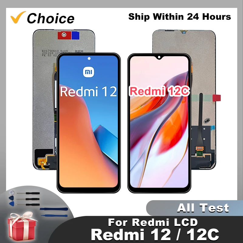 For Xiaomi Redmi 12C LCD Display POCO C55 22120RN86G 22120RN86I Touch Screen Digitizer For Redmi 12 LCD Display Replacement