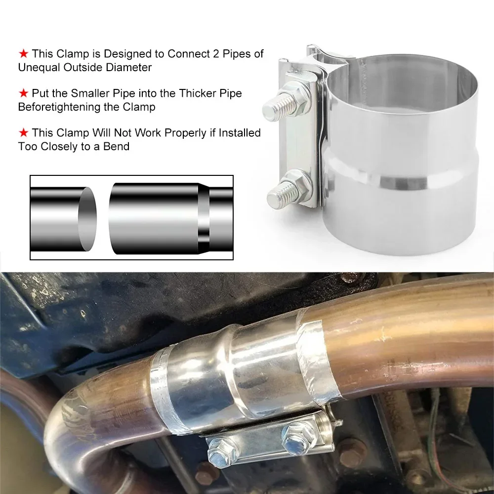for2.0 2.25 2.5 2.75 3.0 4.0 Stainless Exhaust Sleeve Butt Joint Clamp Band Strap For Muffler New Pro
