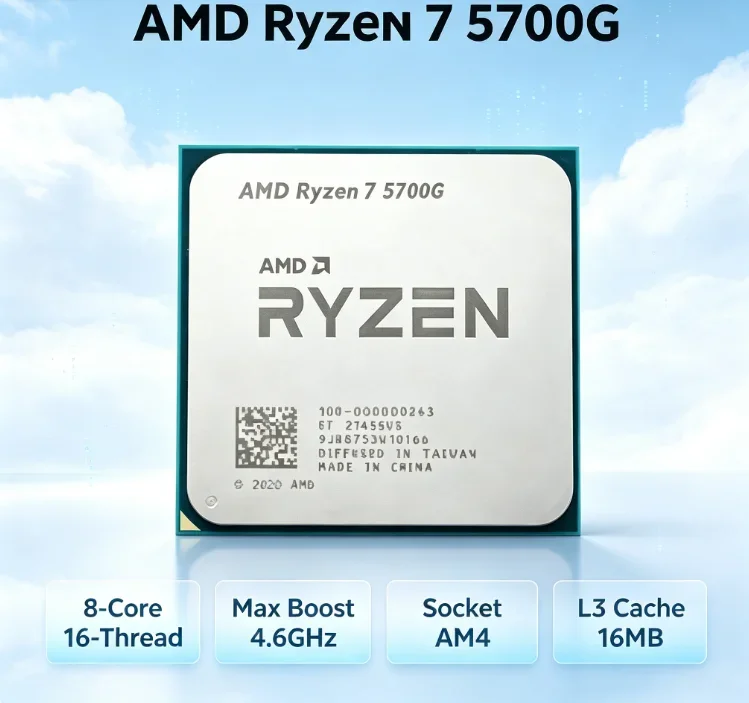 AMD Ryzen 7 5700G Desktop CPU R7 5700G Socket AM4 8 Core 16 Thread 4.6GHz 16MB L3 Cache Brand New Without Package