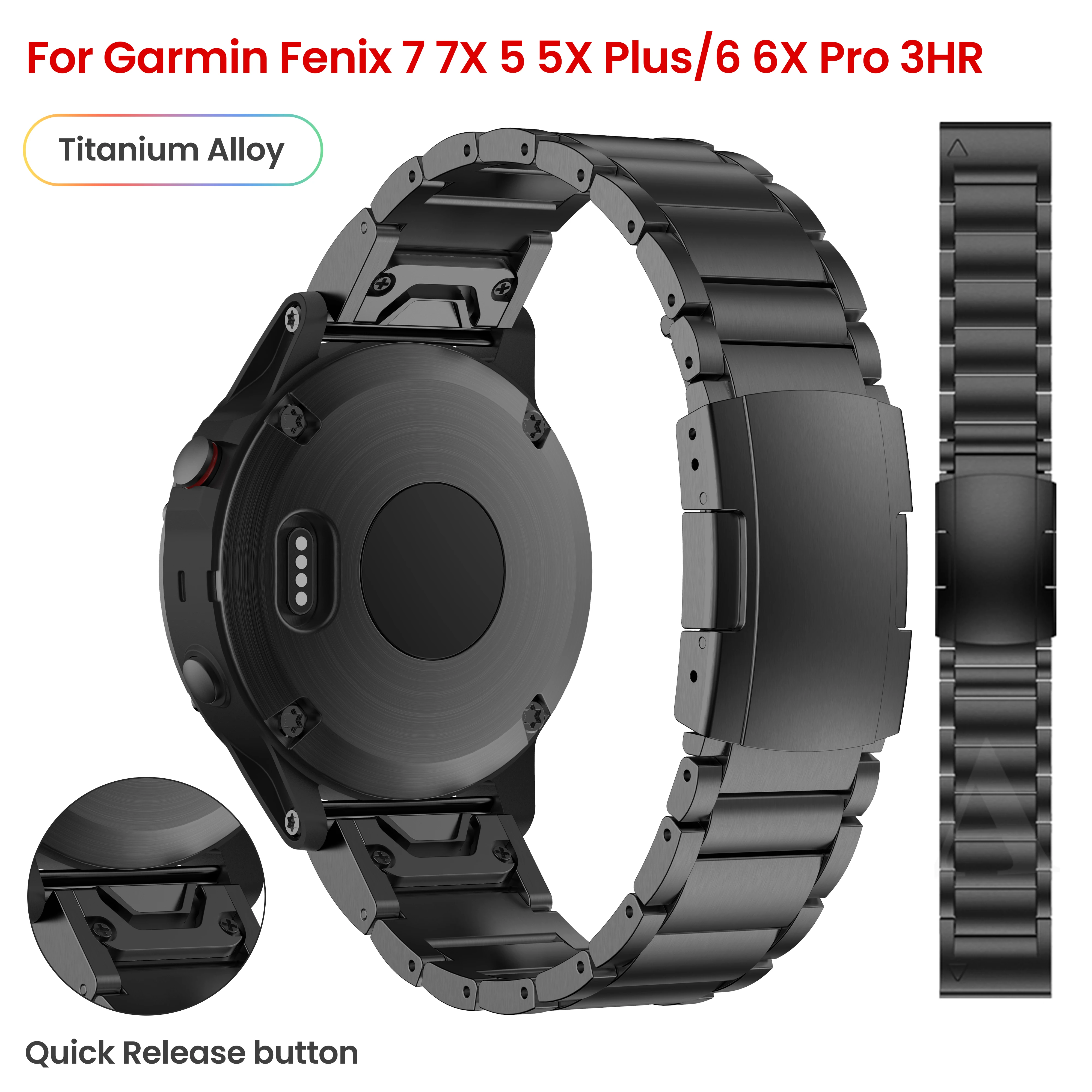 

Ремешок из титанового сплава для Garmin Fenix5/5X/5xplus/6/6X/6xpro, роскошный быстросъемный браслет для часов Fenix7 7X, 26 мм 22 мм