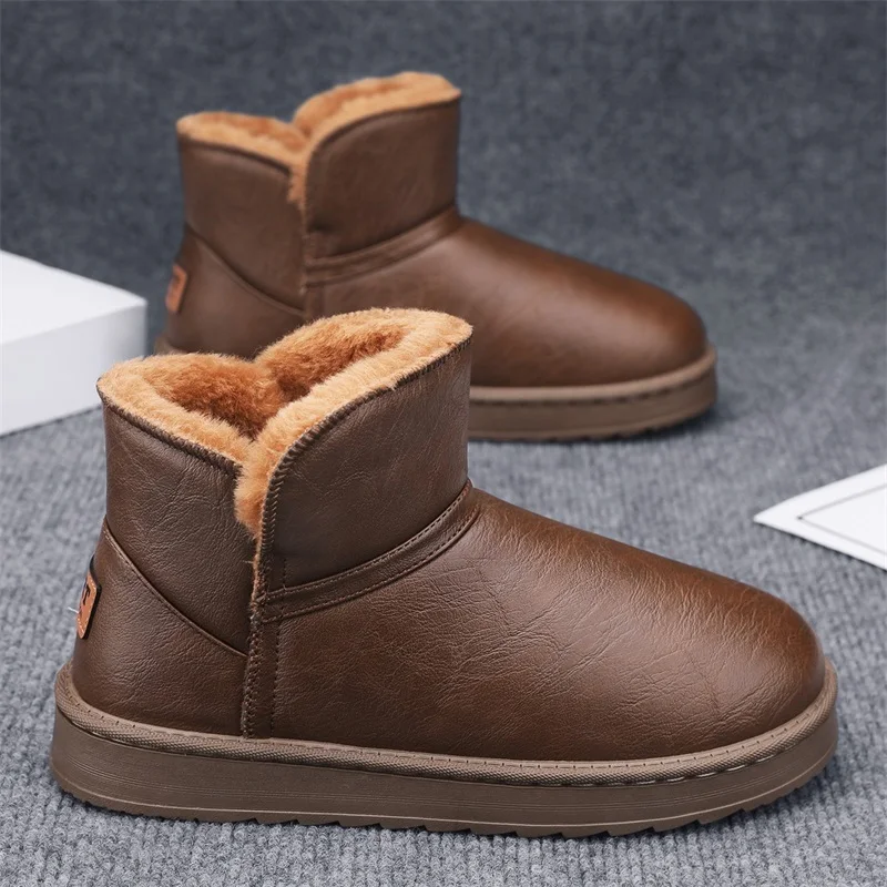 

Men’s 2025 Insulated Snow Boots, Faux Fur Lined & Anti-Skid, Perfect for Veterans Day & Skiing or Snowboarding