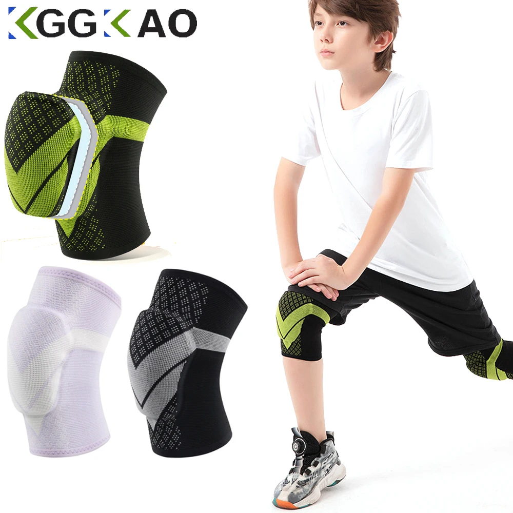 

1Pair Kids Volleyball Knee Pad Anti Slip SBR Kneepads Soft Elastic Knee Protector for Dancers Girls Boys Sports Skating Cycling