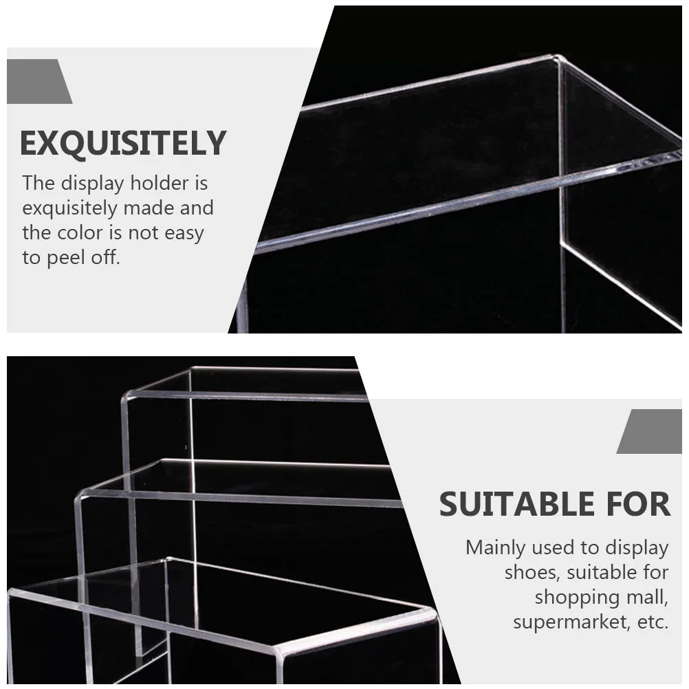 

3 Pcs Jewelry Acrylic Display Stand Shoe Holder Shelf Stands Shaped Retail Shop