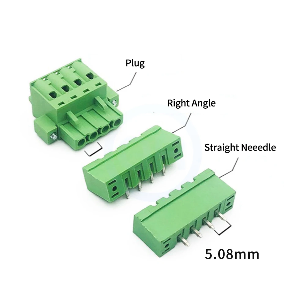 (1 Set) KF 2EDGKDM 2EDGV 2EDGRM 5.08mm Plug-In PCB Flanged Right Angle/Straight Pin Header with Spring Loaded Plug 15EDGKDM 5.08