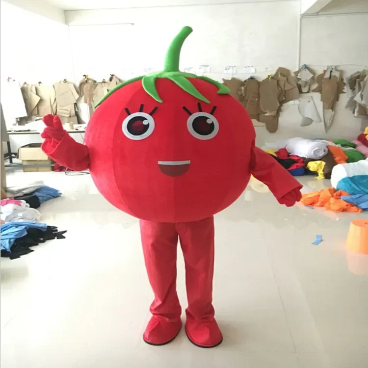 Disfraz de Mascota de verduras, pimiento, seta, berenjena, tomate, maíz, ceremonia publicitaria, vestido de lujo, accesorios de actuación de fiesta